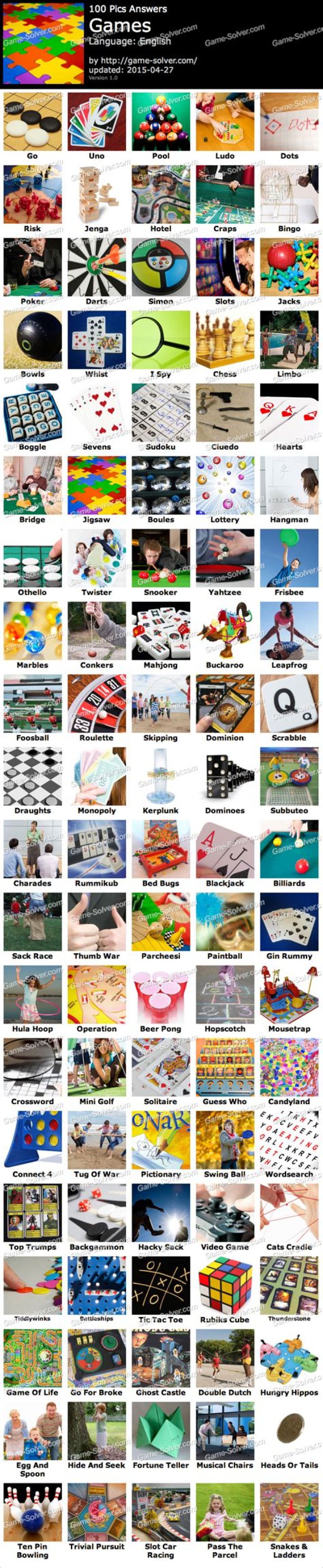 100 Pics Games • Game Solver
