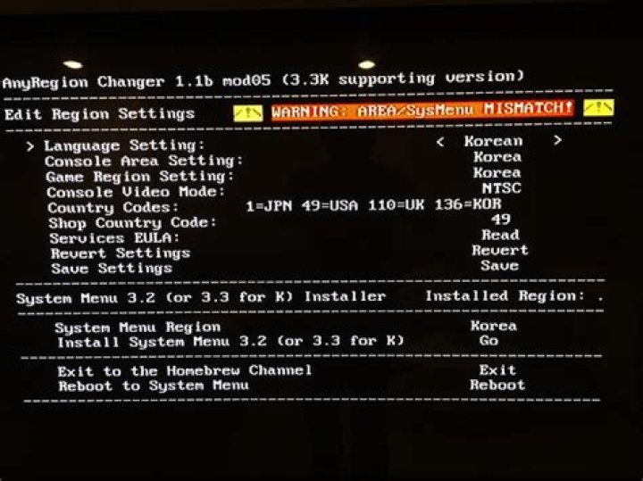 Any Region Changer: ModMii Edition Wii