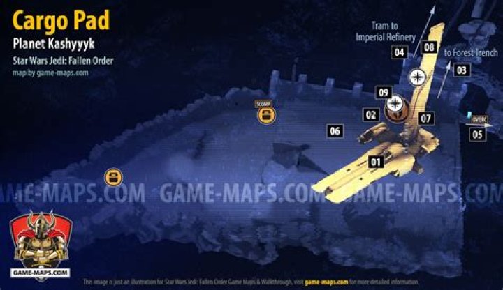 Cargo Pad Map, Kashyyyk for Star Wars Jedi Fallen Order