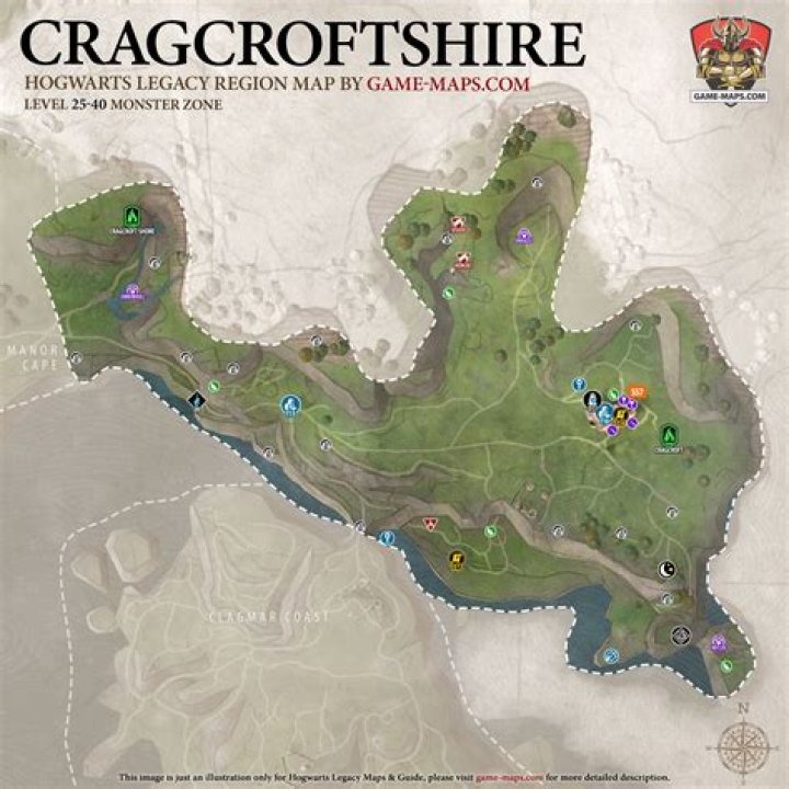 Cragcroftshire Map for Hogwarts Legacy