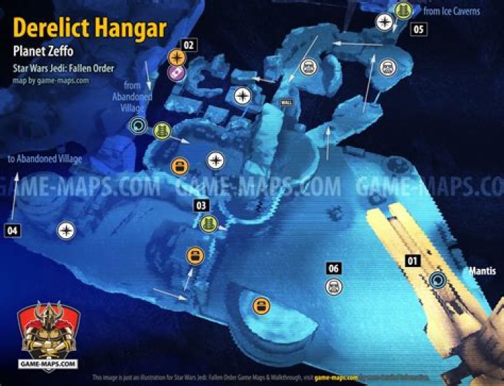 Derelict Hangar Map, Zeffo for Star Wars Jedi Fallen Order