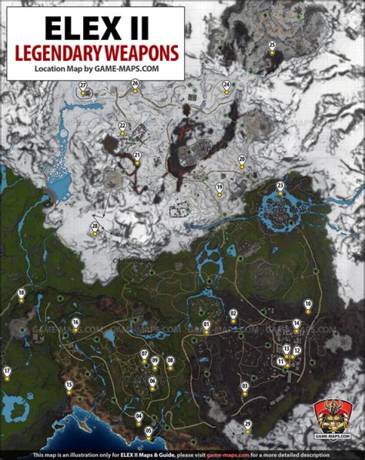 ELEX II Legendary & Unique Weapons Location Map