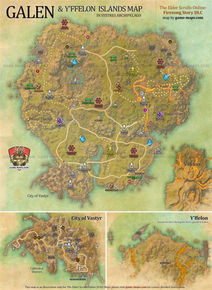 Galen and Y'ffelon Skyshards Location Map The Elder Scrolls Online (ESO)