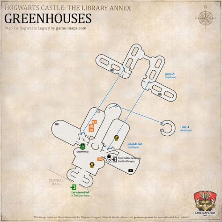 Greenhouses Map Hogwarts Legacy