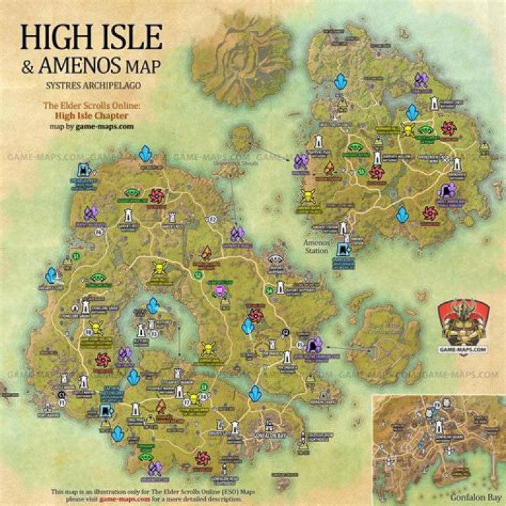 High Isle & Amenos Skyshards Location Map The Elder Scrolls Online (ESO)