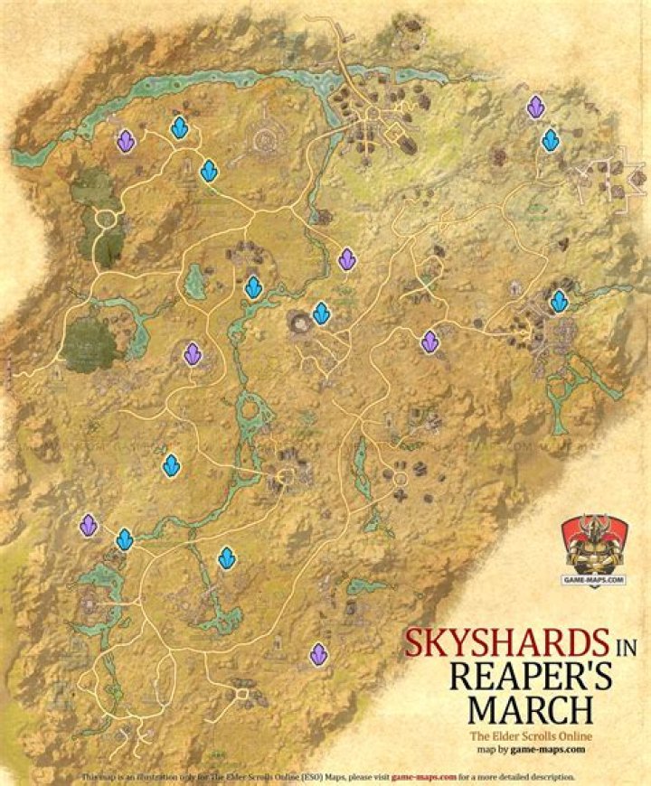 Reaper's March Skyshards Location Map The Elder Scrolls Online (ESO)