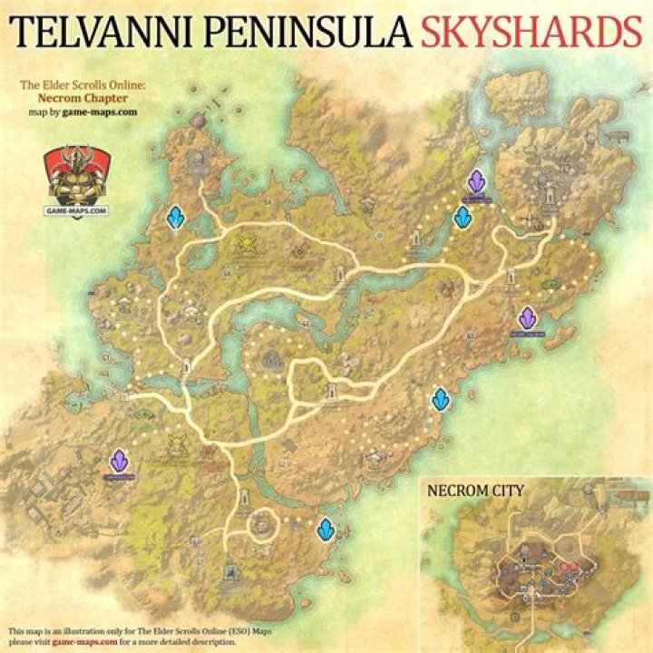 Telvanni Peninsula Skyshards Location Map The Elder Scrolls Online (ESO)