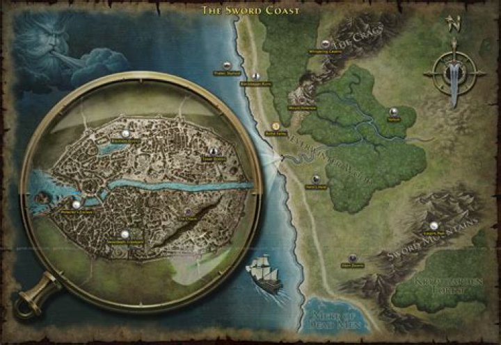 The Sword Coast Map for Neverwinter