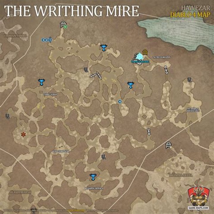 The Writhing Mire Map for Diablo 4