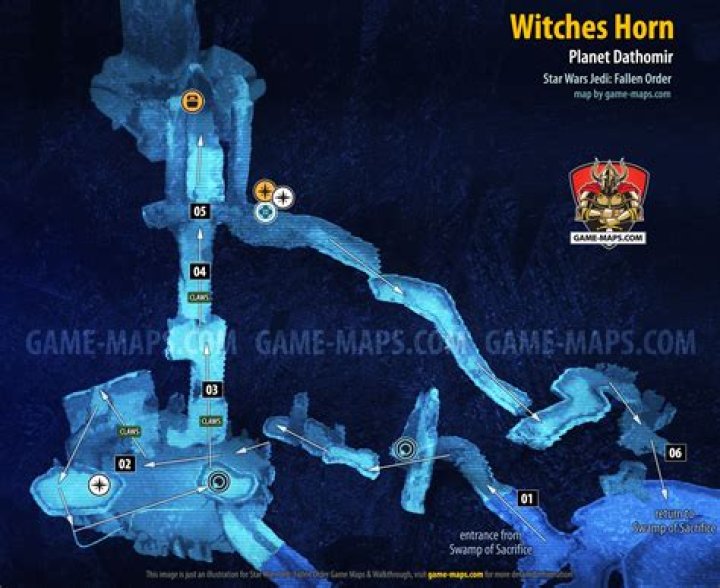 Witches Horn Map, Dathomir for Star Wars Jedi Fallen Order